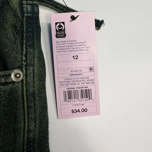 Wild Fable Mid Rise Baggy Cargo Pants Green Size 12 NWT Utility Wide Leg - Picture 6 of 10